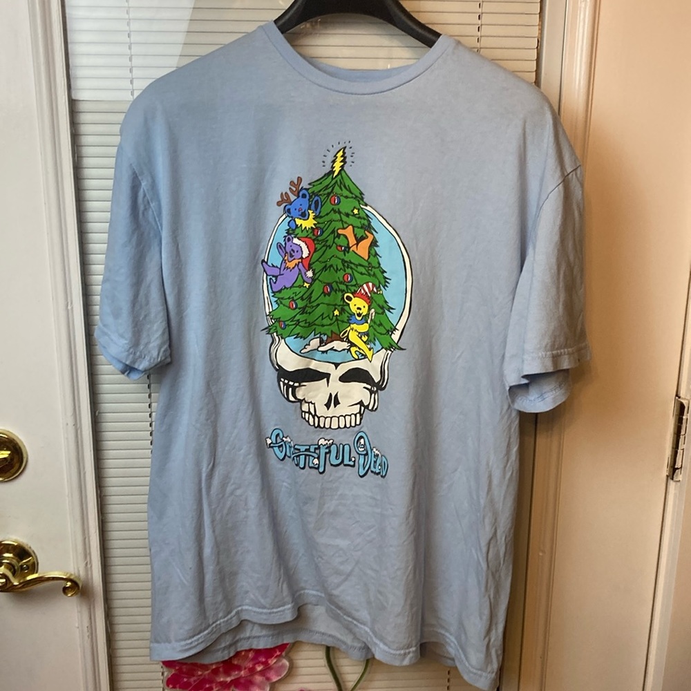 Greatful Dead Christmas Men’s XL Blue T-Shirt